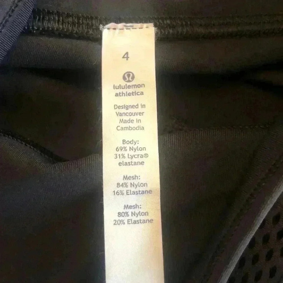 Lululemon | Black Crop Leggings with Mesh Panels - Picture 4 of 6